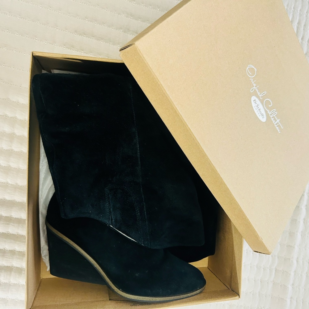 Dr. Scholl's Women's Black Suede Knee Boots